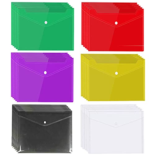 Dokumentenmappe Plastik A4, 30 Stück Sichttasche für Ordner, Dokumentenmappe Klettverschluss A4, Brieftaschen Plastik, für Speichern und Sortieren von Dokumenten und Materialien, 6 Farben, 325x235 mm Dokumentenmappe Plastik A4, 30 Stück Sichttasche für Ordner, Dokumentenmappe Klettverschluss A4, Brieftaschen Plastik, für Speichern und Sortieren von Dokumenten und Materialien, 6 Farben, 325x235 mm von Wuuooei