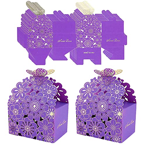 Geschenkschachtel Papier Klein, 50 Pcs Hochzeit Geschenkbox für Gäste, Schmetterling Hochzeit Geschenkbox, Geschenkboxen Lila, Papier Süßigkeiten Kasten für Hochzeits Party Weihnachten, 7*6,5*8,5 cm Geschenkschachtel Papier Klein, 50 Pcs Hochzeit Geschenkbox für Gäste, Schmetterling Hochzeit Geschenkbox, Geschenkboxen Lila, Papier Süßigkeiten Kasten für Hochzeits Party Weihnachten, 7*6,5*8,5 cm von Wuuooei
