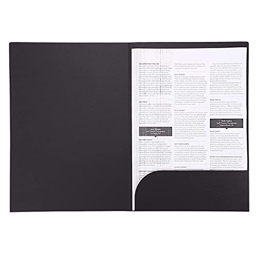 Präsentationsmappe a4 aus 350g/m² Kraftpapier Dokumentenmappe a4 Mappe mit Taschen Papier Urkundenmappe Sammelmappe fur Buro Konferenz Business, 310 x 220mm (20, Schwarz) von Wuuooei