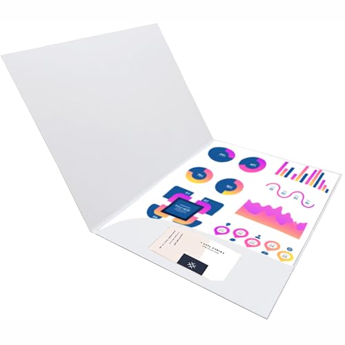 Präsentationsmappe a4 aus 350g/m² Kraftpapier Dokumentenmappe a4 Mappe mit Taschen Papier Urkundenmappe Sammelmappe fur Buro Konferenz Business, 310 x 220mm (20, Weiß) von Wuuooei