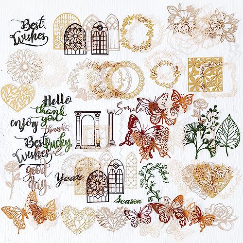 Scrapbooking Spitze Papier 60 Stücke Dekoratives Spitzenpapier Hohle Spitze Spitzenmuster für Scrapbooking, Tagebuch, Planer, Album, Tagebuch, Notizbuch, DIY-Dekoration von Wuuooei