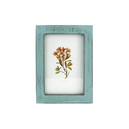Wuuooei Fotorahmen Holz Vintage 9 x 13 cm, Holzrahmen Holz, Kleine Bilderrahmen Tisch Bilderrahmen Rustikal Vintage Wand- und Tischbilderrahmen für Familie, Freunde, Hochzeitsgeschenk (Shabby Blau) von Wuuooei