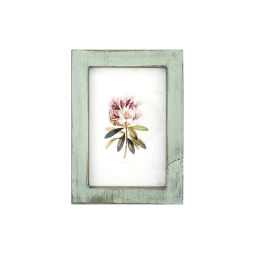 Wuuooei Fotorahmen Holz Vintage 9 x 13 cm, Holzrahmen Holz, Kleine Bilderrahmen Tisch Bilderrahmen Rustikal Vintage Wand- und Tischbilderrahmen für Familie, Freunde, Hochzeitsgeschenk (Shabby Grün) von Wuuooei