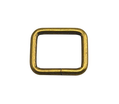 Wuuycoky 2,5 cm Innenlänge Bronze Rechteck-Ringe Loop Ring nicht geschweißt für Gurt Gurtband Gürtel Schnalle 12 Stück von Wuuycoky