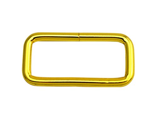 Wuuycoky 5,1 cm lange goldene rechteckige Ringe Loop Ring nicht geschweißt für Gurtband Gürtel Schnalle 6 Stück von Wuuycoky