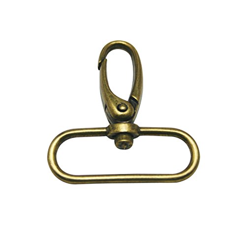Wuuycoky Bronze 3,8 cm Innendurchmesser, ovaler Ring, kleine olivfarbene Schnalle, Karabinerverschlüsse, Dreh-Karabinerhaken, 10 Stück von Wuuycoky