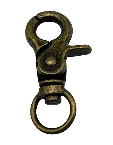 Wuuycoky Bronzefarbene Karabinerhaken, 1 cm Innendurchmesser, ovale Ringzange, Schnalle, Karabinerhaken, Drehgelenk, 6 Stück von Wuuycoky