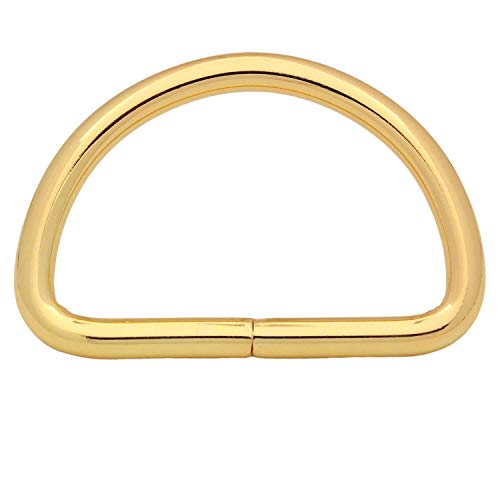 Wuuycoky Goldene D-Ring-Schnallen, 3,8 cm Innendurchmesser, D-Ring, nicht geschweißt, für Gurtband, 10 Stück von Wuuycoky