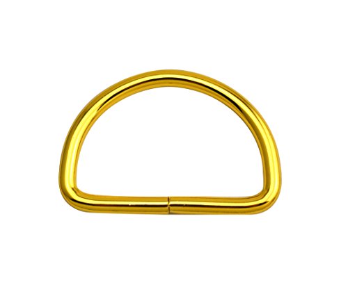 Wuuycoky Goldene D-Ring-Schnallen mit 5,1 cm Innendurchmesser, D-Ring, nicht geschweißt, für Gurtband, 6 Stück von Wuuycoky