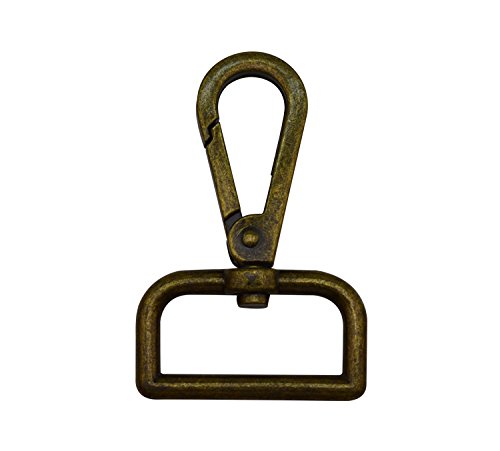 Wuuycoky Karabinerhaken mit D-Ring, flach, 3,2 cm Innendurchmesser, Bronze, 6 Stück von Wuuycoky