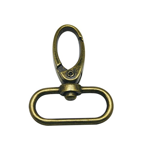 Wuuycoky Karabinerhaken mit ovalem Ring, 2,5 cm Innendurchmesser, bronzefarben, mittelgroß, olivfarben, 6 Stück von Wuuycoky