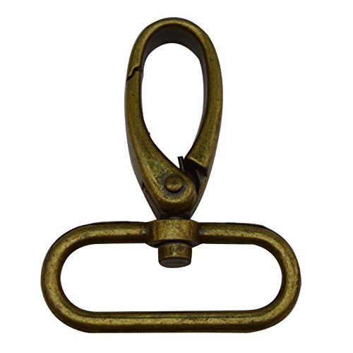 Wuuycoky Karabinerhaken mit ovalem Ring, bronzefarben, 3,8 cm Innendurchmesser, groß, olivfarben, 4 Stück von Wuuycoky