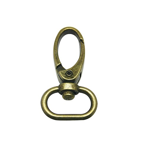 Wuuycoky Karabinerhaken mit ovalem Ring aus Bronze, 2 cm Innendurchmesser, mittelgroß, olivfarben, 10 Stück von Wuuycoky