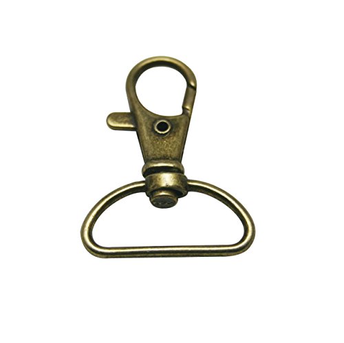Wuuycoky Karabinerverschluss, 2,5 cm Innendurchmesser, D-Ring, kleine Fischaugen-Schnalle, drehbar, Bronze, 10 Stück von Wuuycoky