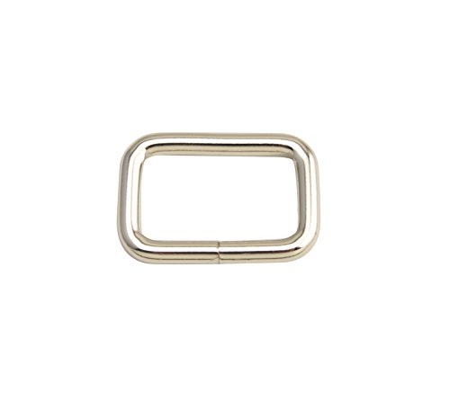 Wuuycoky Silberfarbene, rechteckige Ringe, niedriger Ring, kein geschweißtes Gurtband, Gürtelschnalle, metall, Inner length:1.25",Inner width:0.6",10Pcs von Wuuycoky