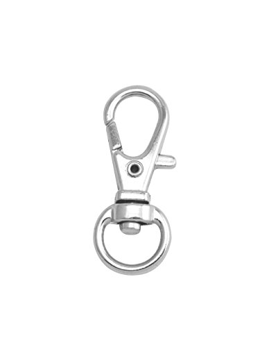 Wuuycoky Silberner Karabinerhaken, 0,9 cm Innendurchmesser, ovaler Ring, kleine Garnelen-Schnalle, Karabinerverschlüsse, drehbar, Silberfarben, 20 Pcs Wuuycoky Silberner Karabinerhaken, 0,9 cm Innendurchmesser, ovaler Ring, kleine Garnelen-Schnalle, Karabinerverschlüsse, drehbar, Silberfarben, 20 Pcs von Wuuycoky