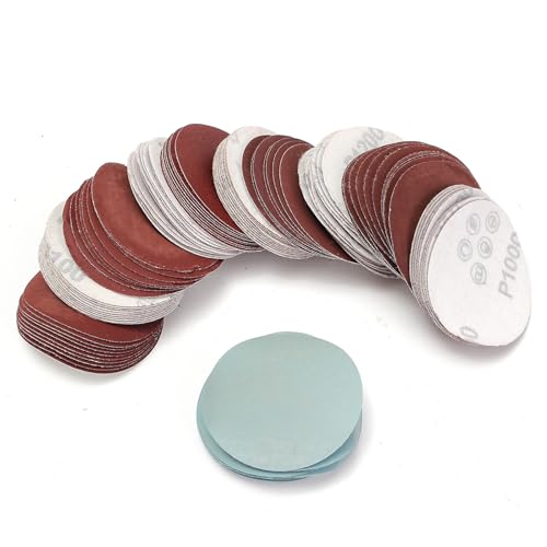 Schleifscheiben, 75 mm, verschiedene Körnungen, P80 bis P3000, Klett-Schleifpapier zum Polieren und Veredeln, 100 Stück Schleifscheiben, 75 mm, verschiedene Körnungen, P80 bis P3000, Klett-Schleifpapier zum Polieren und Veredeln, 100 Stück von Wuyangcun