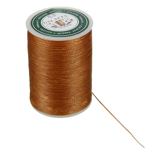 Wuyangcun Gewachstes Polyestergarn, 90 m, 0,8 mm, starke Leder-Nähschnur für Handnähen, Basteln, Armband, Geldbörse, DIY (hellbraun) von Wuyangcun