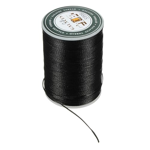 Wuyangcun Gewachstes Polyestergarn, 90 m, 0,8 mm, starke Leder-Nähschnur für Handnähen, Basteln, Armband, Geldbörse, DIY (schwarz) von Wuyangcun