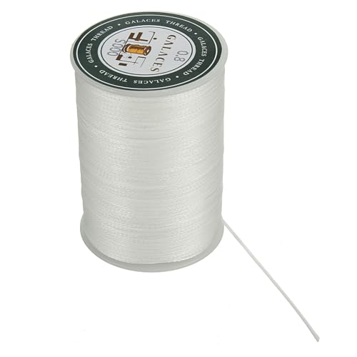 Wuyangcun Gewachstes Polyestergarn, 90 m, 0,8 mm, starke Leder-Nähschnur für Handnähen, Basteln, Armband, Geldbörse, DIY (weiß) von Wuyangcun
