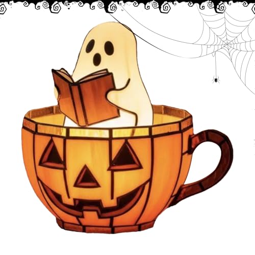 Wuyooprt Halloween Geisterlampe | Gespenst Nachtlicht Halloween Deko | Niedliche Party Deko Harz Nachtlampe für Tisch Wohnzimmer Schlafzimmer Schreibtisch von Wuyooprt