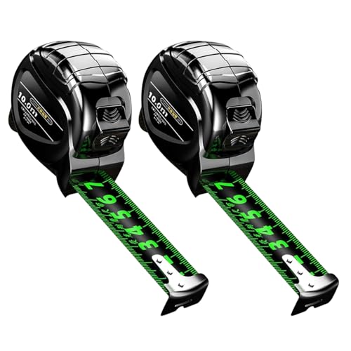 Wuyooprt Maßbänder - 2 Stück 10m Stahl Rollbandmaß - Zweiseitig skalierbares Messband tragbar fluoreszierend für Holzbau tägliches Bauwesen Landwirtschaft Wuyooprt Maßbänder - 2 Stück 10m Stahl Rollbandmaß - Zweiseitig skalierbares Messband tragbar fluoreszierend für Holzbau tägliches Bauwesen Landwirtschaft von Wuyooprt