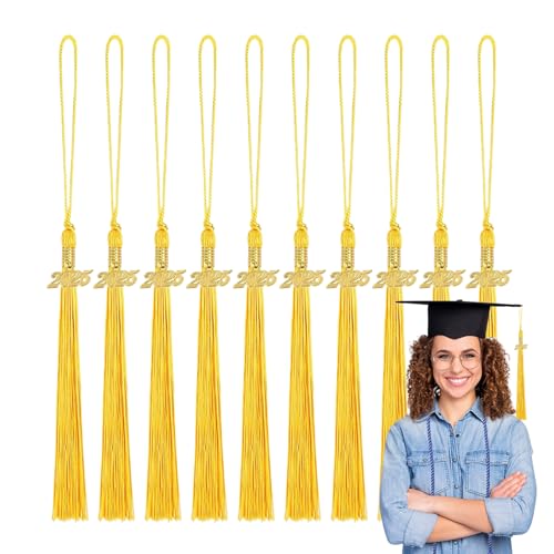 Wuyooprt Quaste zum Schulabschluss 2025, Klasse 2025, 10 x Andenken-Anhänger, Ornament-Dekorationen für Highschool, Universität, Meister, Lehrer, Schul-Fotoshootings Wuyooprt Quaste zum Schulabschluss 2025, Klasse 2025, 10 x Andenken-Anhänger, Ornament-Dekorationen für Highschool, Universität, Meister, Lehrer, Schul-Fotoshootings von Wuyooprt