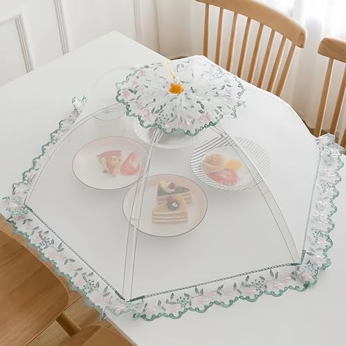 Große Premium-Abdeckhaube aus Netzstoff, für Lebensmittel, wiederverwendbar, zusammenklappbar, für Picknicks, hält Fliegen, Käfer, Mücken fern (60 x 60 cm) von Wuyue Hua