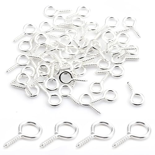 Wvapzwr 400 Stück 10 x 5 mm kleine Schraubösennadeln, Ösennadeln, Ösenschraube, Mini-Schraubösen, Mini-Schraubösen, für Kunsthandwerk, Kunst, Schmuckherstellung, Silber Wvapzwr 400 Stück 10 x 5 mm kleine Schraubösennadeln, Ösennadeln, Ösenschraube, Mini-Schraubösen, Mini-Schraubösen, für Kunsthandwerk, Kunst, Schmuckherstellung, Silber von Wvapzwr