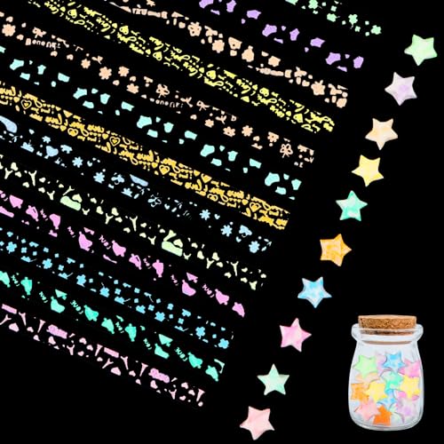 Origami Sterne Papier Papierstreifen für Sterne, Paper Star Origamipapier für DIY Handwerk 1050 Blatt leuchtendes Sternenpapier von Wvu & Wvo