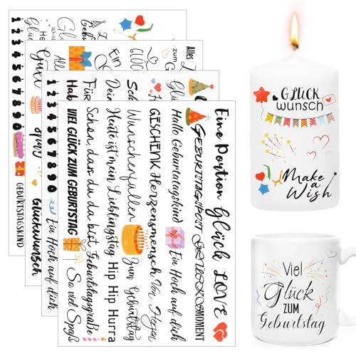 Rub On Sticker 14x19cm Geburtstag Transfers 4PCS Birthday Sprüche für Raysin Keraflott Möbel Glas Holz DIY Deko Rub On Folie Rubons Aufkleber Rub On Sticker 14x19cm Geburtstag Transfers 4PCS Birthday Sprüche für Raysin Keraflott Möbel Glas Holz DIY Deko Rub On Folie Rubons Aufkleber von Wvu & Wvo