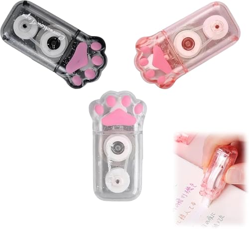 3 Stück Korrekturbänder Mini kompakt, Korrekturband für Katzenpfoten, Katzen, Korrekturband, Korrekturroller, weiß, für Schule, Büro, Scrapbooking, Geschenk für alle Gelegenheiten 3 Stück Korrekturbänder Mini kompakt, Korrekturband für Katzenpfoten, Katzen, Korrekturband, Korrekturroller, weiß, für Schule, Büro, Scrapbooking, Geschenk für alle Gelegenheiten von Wvxilyr
