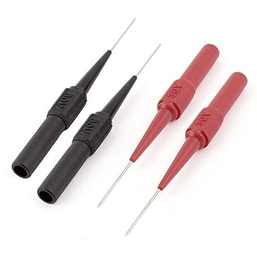 Wvzong Multimeter-Spitzen, lange isolierte Testsonden, rot & schwarz, 4 mm Klinke, Multimeter-Sonde, Testwerkzeug zum Messen, kleine IC-Pins, 4 Stück Wvzong Multimeter-Spitzen, lange isolierte Testsonden, rot & schwarz, 4 mm Klinke, Multimeter-Sonde, Testwerkzeug zum Messen, kleine IC-Pins, 4 Stück von Wvzong