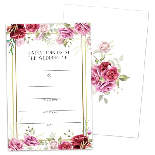 Hochzeitseinladungen mit Blumenmuster, 25 Ausfülleinladungen für Brautpaare, mit Umschlägen, Hochzeits- und Brautparty, Party-Dekoration, N29 Hochzeitseinladungen mit Blumenmuster, 25 Ausfülleinladungen für Brautpaare, mit Umschlägen, Hochzeits- und Brautparty, Party-Dekoration, N29 von WwongxianB