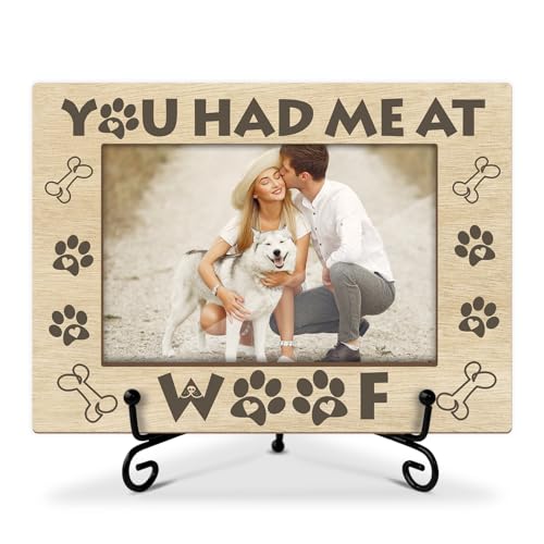 Rustikaler Holz-Bilderrahmen für Hunde – You Had Me At Woof, Haustier-Fotogeschenke für Frauen, Männer, Freunde, Hundepfotenabdruck, Tischdekoration, Schreibtisch, Fotorahmen, für 10,2 x 15,2 cm große Rustikaler Holz-Bilderrahmen für Hunde – You Had Me At Woof, Haustier-Fotogeschenke für Frauen, Männer, Freunde, Hundepfotenabdruck, Tischdekoration, Schreibtisch, Fotorahmen, für 10,2 x 15,2 cm große von WwongxianB