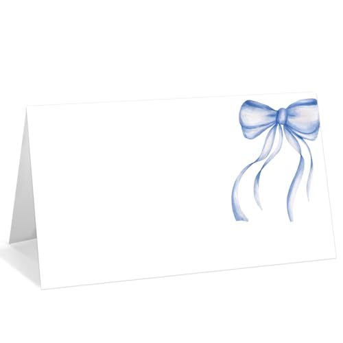 Tischkarten mit blauer Schleife, bearbeitbare Namenskarten für den Tisch, Aquarell-Zeltkarten, Lebensmitteletiketten für Dinner-Party, Brautparty, Hochzeit, Babyparty und Veranstaltungen, T32, 25 Tischkarten mit blauer Schleife, bearbeitbare Namenskarten für den Tisch, Aquarell-Zeltkarten, Lebensmitteletiketten für Dinner-Party, Brautparty, Hochzeit, Babyparty und Veranstaltungen, T32, 25 von WwongxianB