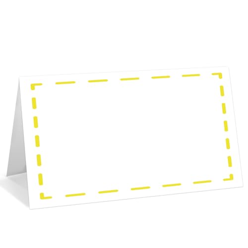 Tischkarten mit gelben Linien, bearbeitbare Namenskarten für Tischdekoration, Zeltkarten, Lebensmitteletiketten für Dinner-Party, Brautparty, Hochzeit, Babyparty und Veranstaltungen, 25 Stück Tischkarten mit gelben Linien, bearbeitbare Namenskarten für Tischdekoration, Zeltkarten, Lebensmitteletiketten für Dinner-Party, Brautparty, Hochzeit, Babyparty und Veranstaltungen, 25 Stück von WwongxianB