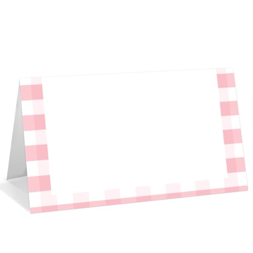 Tischkarten mit rosa Streifen, bearbeitbare Namenskarten für den Tisch, Zeltkarten, Lebensmitteletiketten für Dinner-Party, Brautparty, Hochzeit, Babyparty und Veranstaltungen, 25 Stück Tischkarten mit rosa Streifen, bearbeitbare Namenskarten für den Tisch, Zeltkarten, Lebensmitteletiketten für Dinner-Party, Brautparty, Hochzeit, Babyparty und Veranstaltungen, 25 Stück von WwongxianB