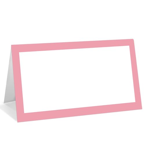 Tischkarten mit rosafarbenem Rand, editierbare Namenskarten für Tischdekoration, Zeltkarten, Lebensmitteletiketten für Dinner-Party, Brautparty, Hochzeit, Babyparty und Veranstaltungen, 25 Stück Tischkarten mit rosafarbenem Rand, editierbare Namenskarten für Tischdekoration, Zeltkarten, Lebensmitteletiketten für Dinner-Party, Brautparty, Hochzeit, Babyparty und Veranstaltungen, 25 Stück von WwongxianB