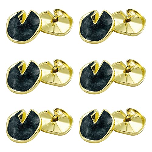 Wwxuanke 12 Stück geformte Metallknöpfe für Anzüge, unregelmäßige Mäntel, Mäntel und Frauen, Kleidung, Strickjacke, dekorative Knöpfe, 25 mm, Gold + Schwarz von Wwxuanke