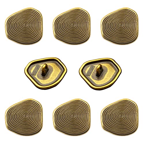Wwxuanke 8 Stück unregelmäßige antike Daumenabdruck Kaschmirmantel Windbreaker Metallknöpfe Retro Grün Bronze Jacke Werkzeug Knöpfe Mantel Zubehör (18 mm) von Wwxuanke