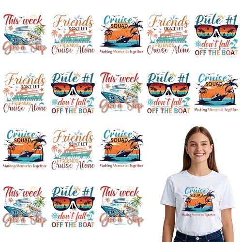 Wxiben DTF Transfers Ready to Press – 16 Stück Kreuzfahrtfreunde Bügelbilder für T-Shirts, nautische Transfer-Vinyl-Aufkleber, Kreuzfahrt, Boot, Schiff, zum Aufbügeln für Kleidung, Tasche, Hoodie, DIY Wxiben DTF Transfers Ready to Press – 16 Stück Kreuzfahrtfreunde Bügelbilder für T-Shirts, nautische Transfer-Vinyl-Aufkleber, Kreuzfahrt, Boot, Schiff, zum Aufbügeln für Kleidung, Tasche, Hoodie, DIY von Wxiben