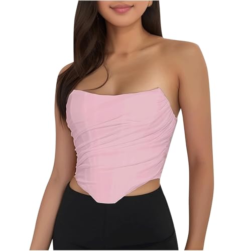 WxuuLTGJR Vintage-Camisole, trägerlos, offener Rücken, Damen-Tanktops, ohne Knochen, Netzstoff, Reißverschluss hinten, Bustier, Bauchfreies Top für Partys, Verabredungen, Tube-Tops WxuuLTGJR Vintage-Camisole, trägerlos, offener Rücken, Damen-Tanktops, ohne Knochen, Netzstoff, Reißverschluss hinten, Bustier, Bauchfreies Top für Partys, Verabredungen, Tube-Tops von WxuuLTGJR