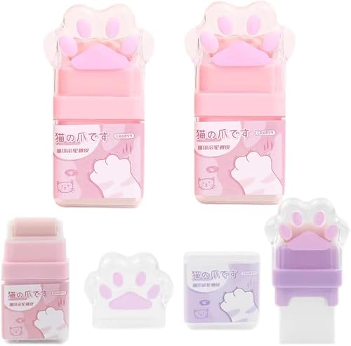 2 x Katzenpfoten-Radiergummi, mehrfarbige Radiergummis für Kinder, niedlicher Katzen-Radiergummi, bunte Radiergummi, Kinder mit Rasieretui für Schule, Büro, Schreibwaren, Radiergummis 2 x Katzenpfoten-Radiergummi, mehrfarbige Radiergummis für Kinder, niedlicher Katzen-Radiergummi, bunte Radiergummi, Kinder mit Rasieretui für Schule, Büro, Schreibwaren, Radiergummis von Wyjuan