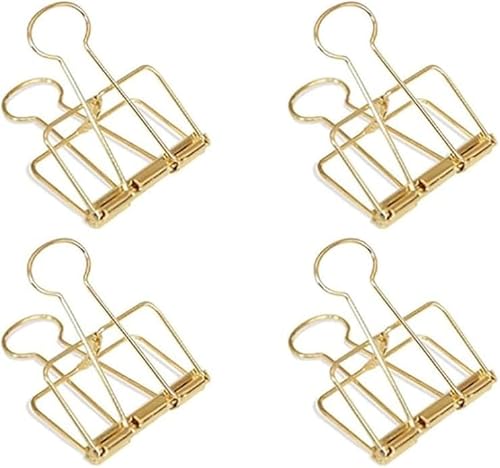 4 goldene hohle Drahtbinder-Clips mit langem Schwanz, große 51 mm, Binder- und Büroklammern, klein in der Größe und leicht im Gewicht, Clips, Klemmen und Ringe, Klemmen und Ringe von Wyjuan