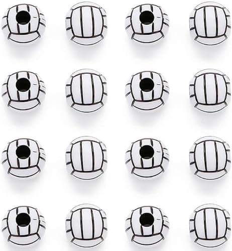50 Stück Silikon-Perlen, 15 mm, Acryl-Volleyballperlen, Acryl-Sportperlen, großes Loch, Volleyball, rund, lose Abstandshalter für DIY-Halsketten, Armbänder, Anhänger, Herz 50 Stück Silikon-Perlen, 15 mm, Acryl-Volleyballperlen, Acryl-Sportperlen, großes Loch, Volleyball, rund, lose Abstandshalter für DIY-Halsketten, Armbänder, Anhänger, Herz von Wyjuan