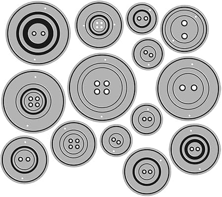 Lots Buttons Stanzformen für Rahmen, Knöpfe, Metall-Stanzformen, verschiedene Größen, Knöpfe, Schablonen, Prägeschablonen für Bastelarbeiten, Karten, Ausschnitte für Scrapbooking, Fotoalbum von Wyjuan