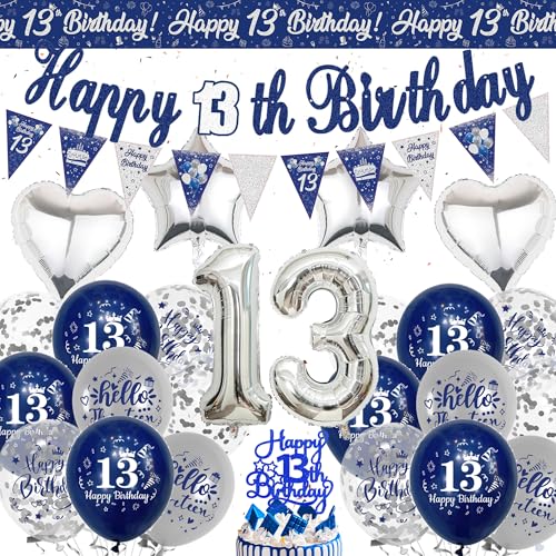 Deko Geburtstag Jungen Blau Silber (13 Geburtstag) Deko Geburtstag Jungen Blau Silber (13 Geburtstag) von Wylario