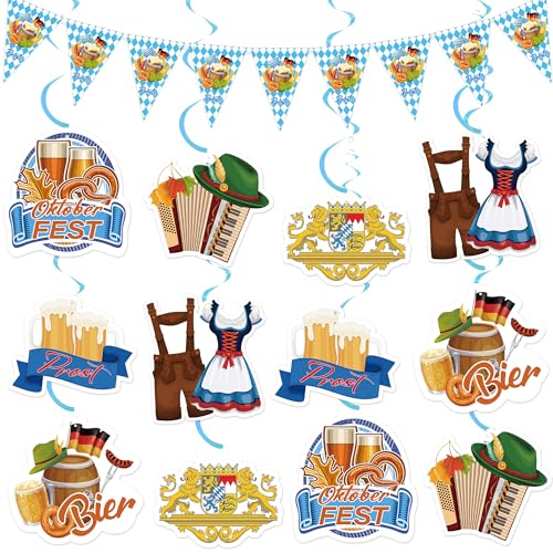 Oktoberfest Party Dekorationen Hängende Wirbel - Bayerische Dekoration Wimpel Flaggen Banner Set, Bier Thema Couplet Home Decoration Party Supplies Oktoberfest Party Dekorationen Hängende Wirbel - Bayerische Dekoration Wimpel Flaggen Banner Set, Bier Thema Couplet Home Decoration Party Supplies von Wylario