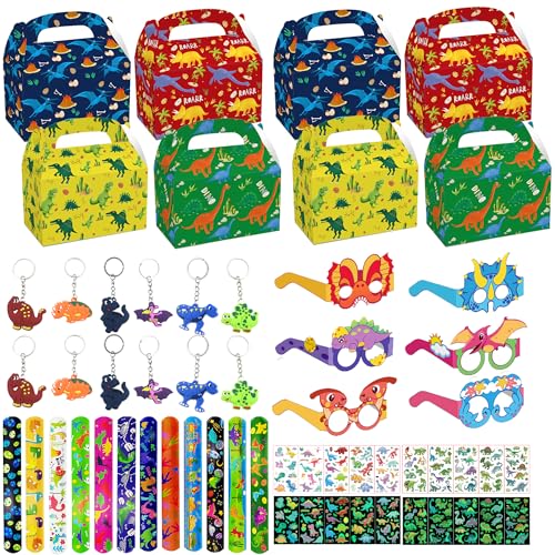 Wylario Dinosaurier-Partytütenfüller für Kinder – 58-teiliges Dino-Geburtstagsparty-Set mit Klapparmbändern, niedlichen Brillen, Schlüsselanhängern, Tattoo-Dekorationen für Jungen und Mädchen Wylario Dinosaurier-Partytütenfüller für Kinder – 58-teiliges Dino-Geburtstagsparty-Set mit Klapparmbändern, niedlichen Brillen, Schlüsselanhängern, Tattoo-Dekorationen für Jungen und Mädchen von Wylario
